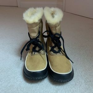 Beige Sorel Winter Boots